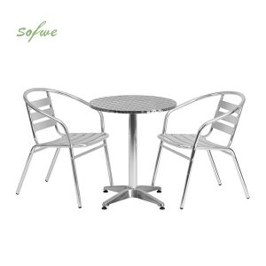 3-teiliges Aluminium-Bistro-Set