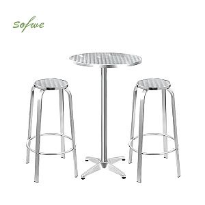 3-teiliges Outdoor-Bar-Set aus Aluminium