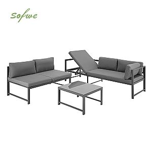 Modulares 5-Sitzer-Gartensofa für den Außenbereich