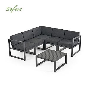 4-teiliges Outdoor-Sofa aus Aluminium in V-Form