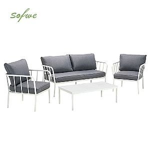 Moderne Sofagarnitur aus Aluminium mit Kissen