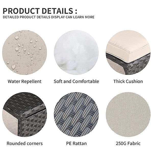 3 Stück Garten Rattan Sofa - 10C01L