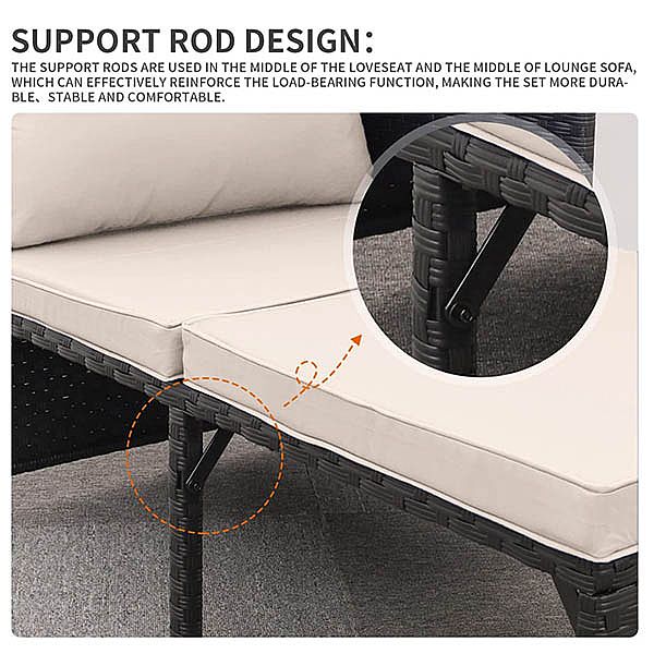 3 Stück Garten Rattan Sofa - 10C01L