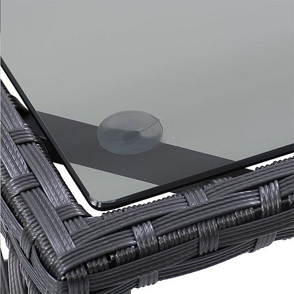 4-teiliges Korbmöbel-Sofa aus Rattan mit Schreibtischplatte aus gehärtetem Glas - 10C02C