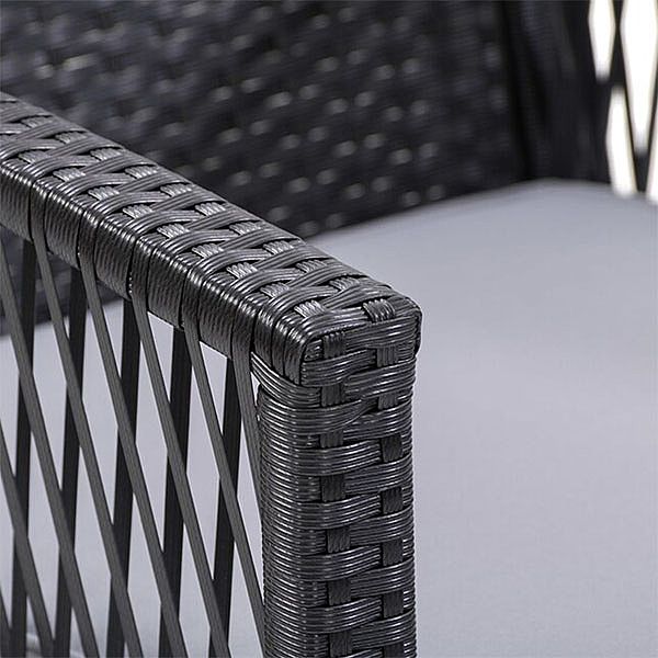 4-teiliges Korbmöbel-Sofa aus Rattan mit Schreibtischplatte aus gehärtetem Glas - 10C02C