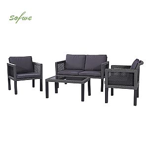 4 Stück Wicker Outdoor Gartenmöbel