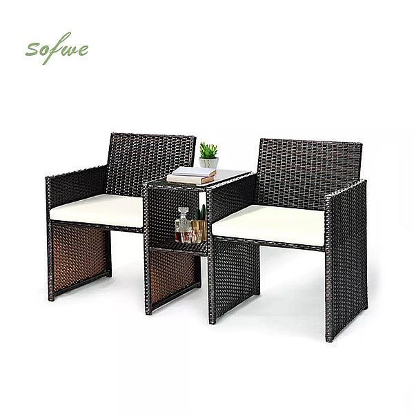 Einteiliger Anzug Rattan Gartenmöbel Set 2-Sitzer Sofa - 10C02T