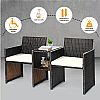 Einteiliger Anzug Rattan Gartenmöbel Set 2-Sitzer Sofa - 10C02T