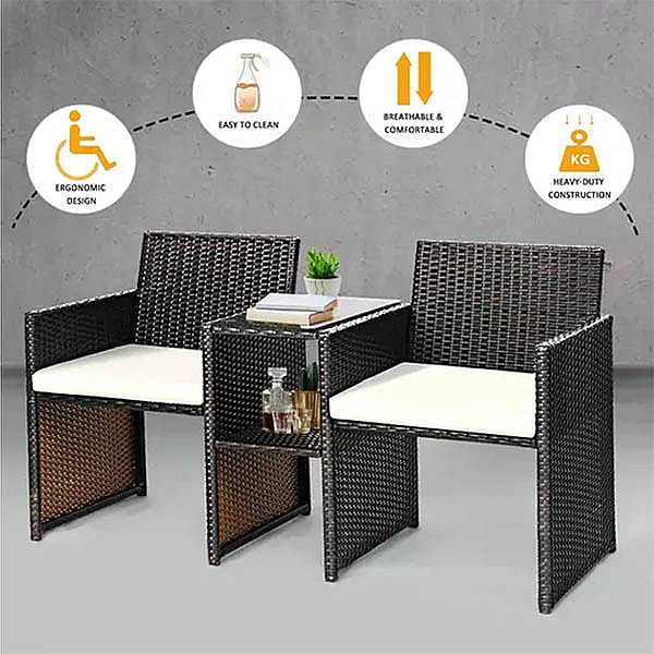 Einteiliger Anzug Rattan Gartenmöbel Set 2-Sitzer Sofa - 10C02T